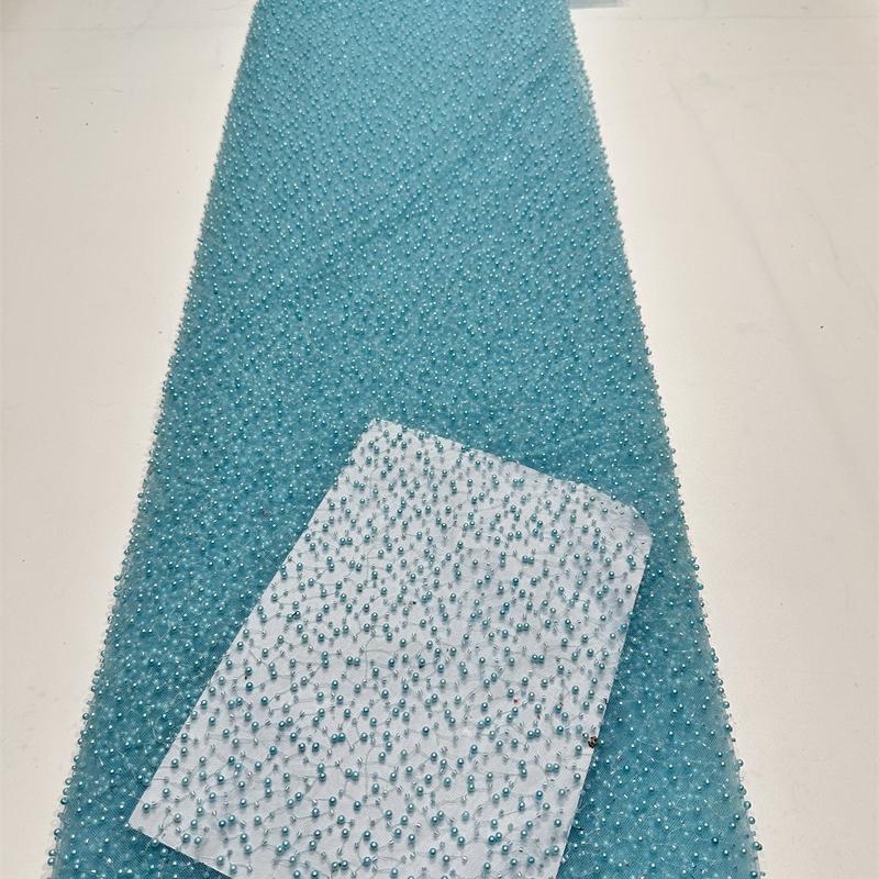 1yard Sequin Embroidery Fabric for Wedding Dress DIY Sewing Elegant Embroidered Beaded Lace Fabric Glitter Evening Dress Cloth