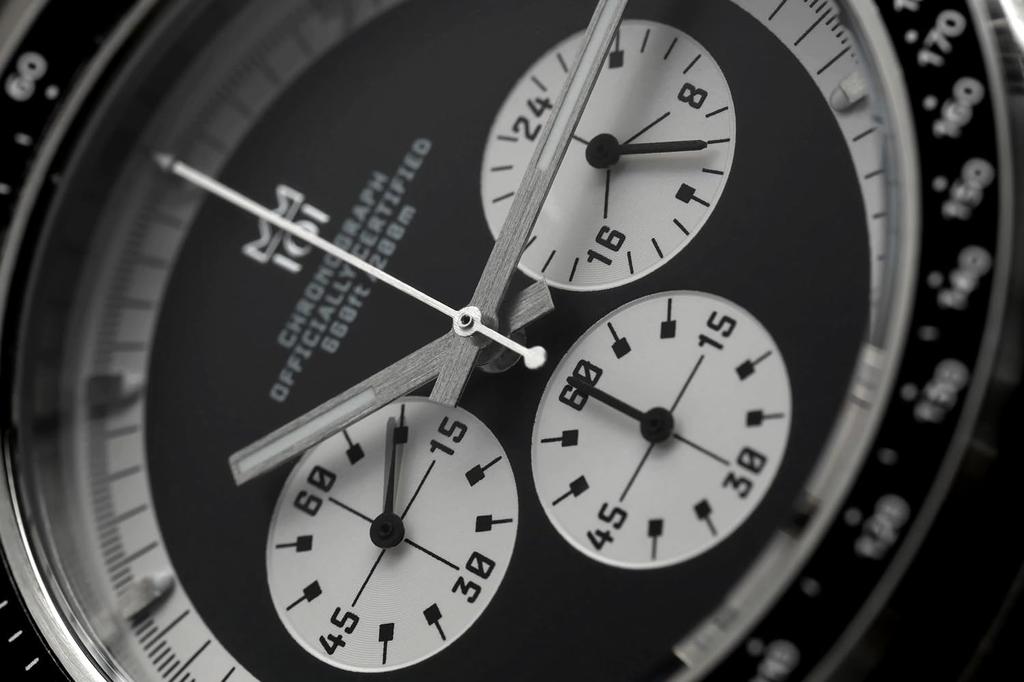 [HYAKUICHI 101] No.13 Hyakuichi Classic Chronograph No Date Center Chrono Black Panda