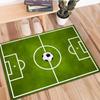 Soccer Field Pattern Mat Non-Slip for Living Room, Office, Bedroom Decor, Green with White Soccer Ball Design, Soccer Room Decor