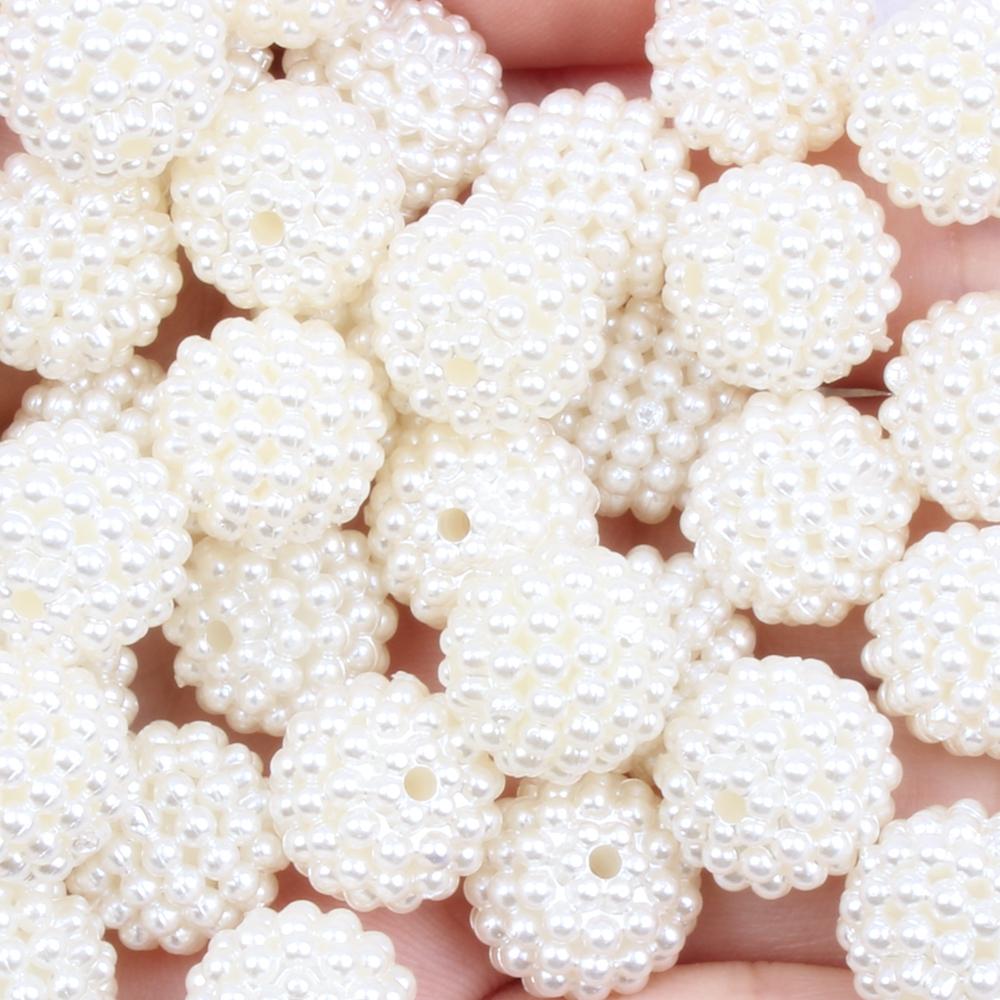 2024 Hot Sale Candy Color 10mm 12mm 15mm Round Resin Plastic Beads Bayberry Ball for Jewelry Bags Making
