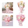 Preserved Knitting Flower Crochet Bouquet Artificial Floral Wreath Ornament Decoration for Wife Mom Anniversary