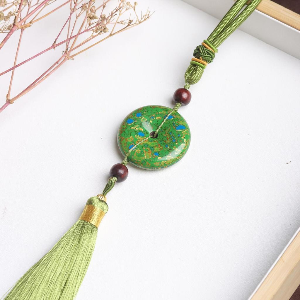 Mother-of-Pearl Lacquerware Ping'an Kou Car Tassel Pendant