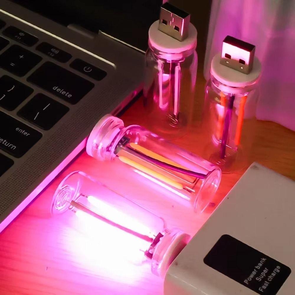 Portable DC 5V Car Night Light Colorful Adjustable Filament Lamp Touch Control Atmosphere LED Room Decor