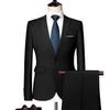 Jacket + Pants Fashion Formal Dress Mens Suit Set Men Casual Wedding Suits Groom Korean Slim Fit Dress