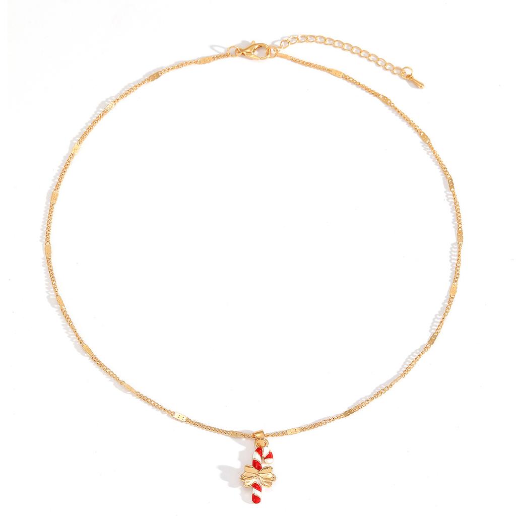 Christmas Necklace Hot-selling Fashion Dripping Oil Snowflake Bell Christmas Tree Pendant Simple Versatile Item