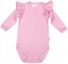 Long Sleeve Bodysuit with Ruffles, BERRY PINK, Size 62 KLEKLE