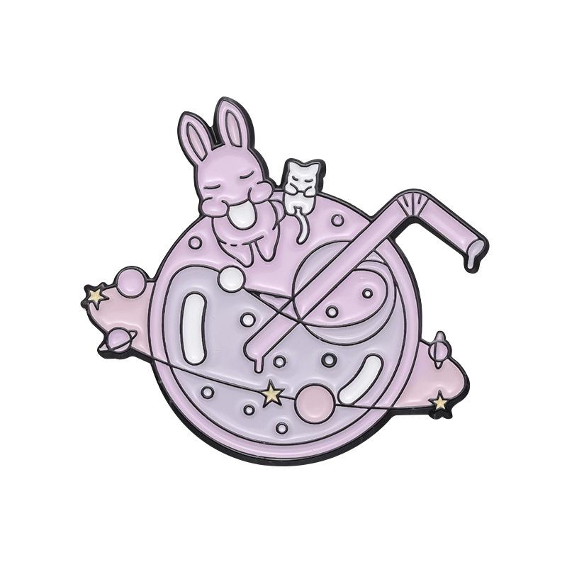 

Pink Whimsical Dreamy Galaxy Drift Bottle Brooch Artistic Enamel Badge For Wear Trendy XZ8842