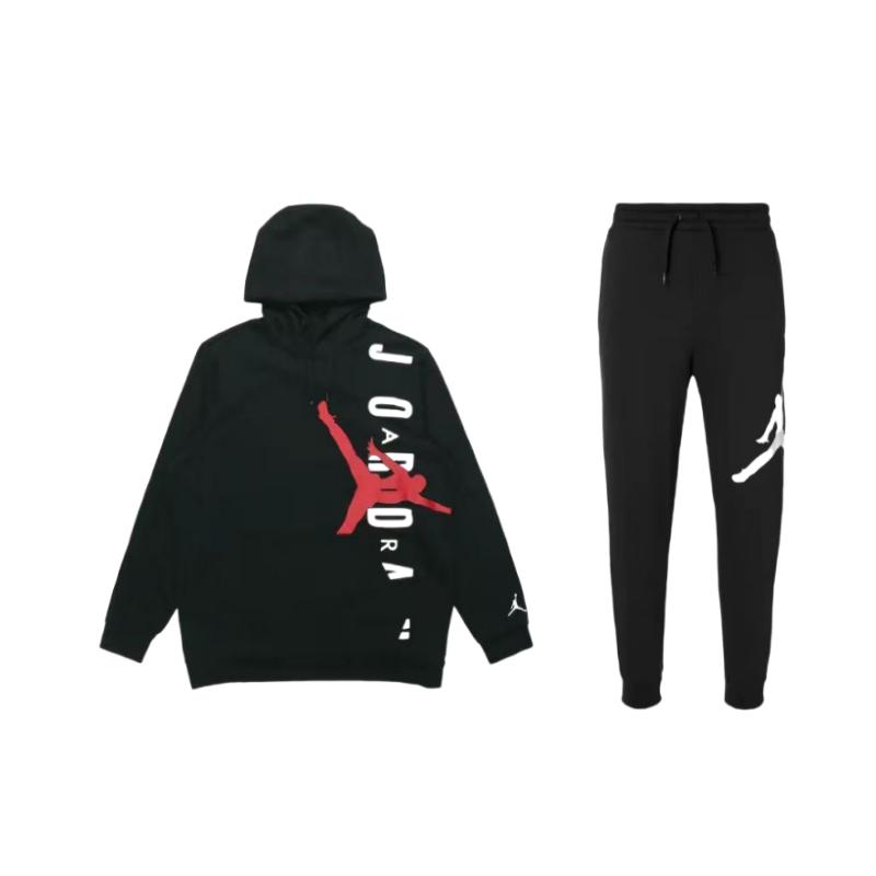 

Jordan American Style Hooded Pullover Long Sleeve Cuffed Knit Sweatpants Casual Sports Suit Unisex sweat suit Black CZ1678-010CV5482-010DA6804-010 S