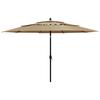 VidaXL 3-Tier Garden Parasol with Aluminum Pole, Patio Sunshade, Sun Shelter, Beach Umbrella Terrace, 313879