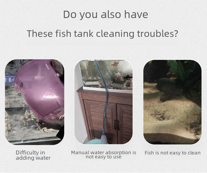 Sensen elektrisk vannveksler og sandvasker: Automatisk akvarierenser for vannpumping og fjerning av fiskeavfall.