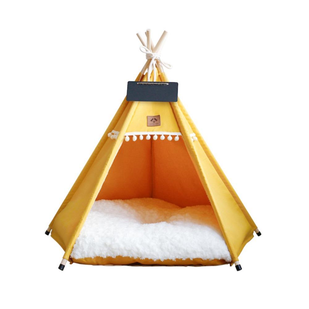 with Thick Cushion Dog Tent Bed Thick Cushion Pet Tent Kennel Cat Teepee Tent  For Cats/Dogs