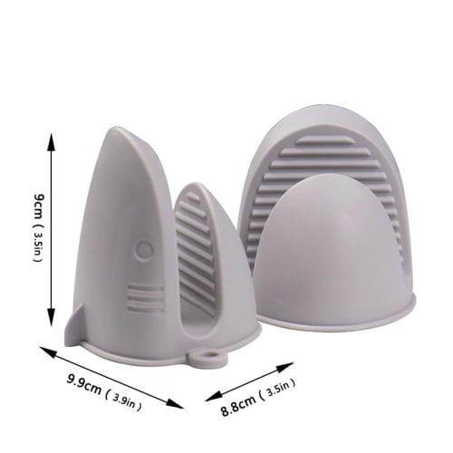 Ketunedi Silicone Oven Mitts, Silicone Potholders | Heat-Resistant Shark-Shaped Silicone Kitchen Mitts (2 Pieces) | Non-Slip BBQ Grill Mitts, Cooking,