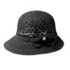 Women's Sun Hat Handmade Straw Woven Bucket Hat with Bow Foldable Sun Protection Fishing Hat for Outdoor Travel Beach