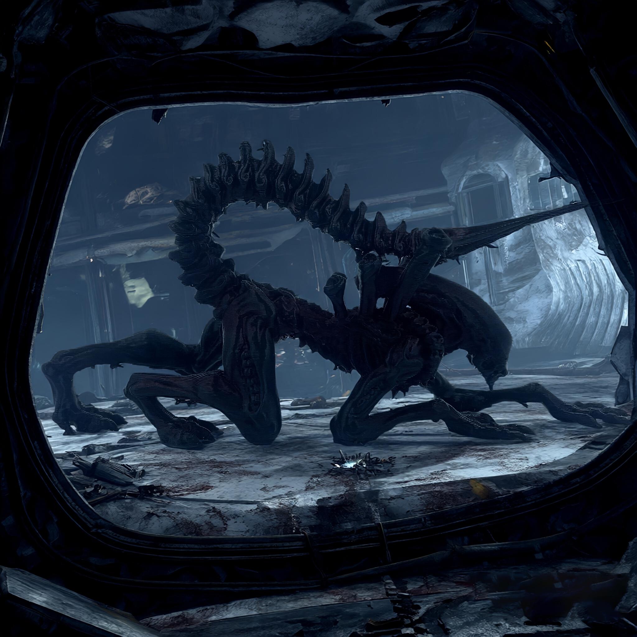 A special-shaped ornament ready to prey, creatively designed, creating an alien atmosphere space, suitable for collection. чёрный