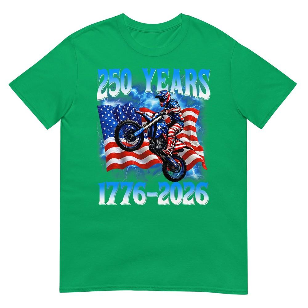250th Anniversary Usa Patriotic 250 Years 4th July Dirt Bike TShirt