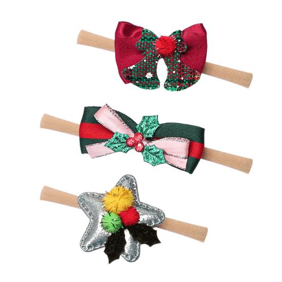 

3 шт. повязки на голову для девочек с бантом и буквенным принтом, головные уборы для новорожденных, эластичные аксессуары для волос ручной работы