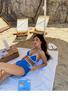 2026 Korean Style Color Block Push-up Bikini Set: Three-piece High-waisted Swimwear for Women