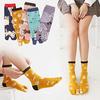 2 Toe Hard to Take 2 Toe Odor One Size Fits Mid Sweat Quick Drying of 5 Pairs in 5 [MgDa] Women's Socks, Off, Socks, Breathable, Resistant, Tabi,