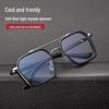 William Chan Anti-Blue Light Retro Large Frame Glasses with Double Bridge, Fashionable Myopia-Ready.
