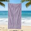 Vertical Stripe Beach Towel Minimalist Classic Coastal Striped Print Soft Absorbent Quick Dry Beach Blanket For Daily Use