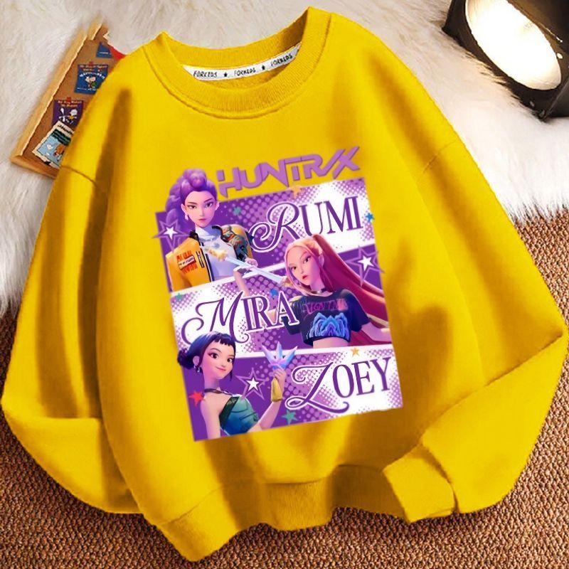 Children's Witch Hunt Team Round-neck Hoodies for Autumn and Winter, Long-sleeved Casual Jackets for Boys and Girls