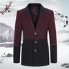 Spring and Autumn Men's Woolen Coat Qinggu Collar Suit Collar Middle-aged Woolen Match Men's Coat Thin Trench Coat