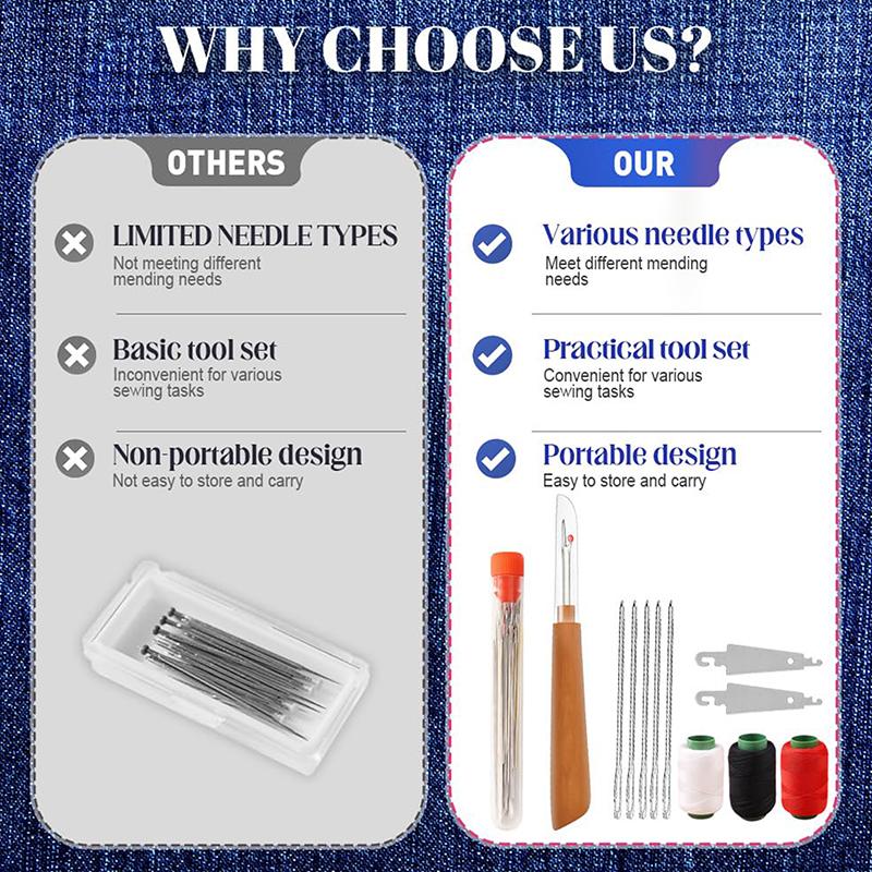 37Pcs Large Eye Sewing Needles Stainless Steel Needles Set With Diverse Practical Tools Home Diy Jewelry Apparel Craft Sewing