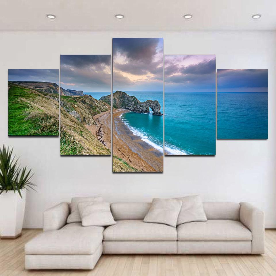 

5 панелей пейзаж Красочное небо горы приморский холст скандинавская живопись постеры и принты настенные художественные фотографии домашний декор без рамки 20x35 20x45 20x55CM