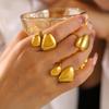 18K Gold Plated Geometric Irregular Glossy Stainless Steel Open Ring