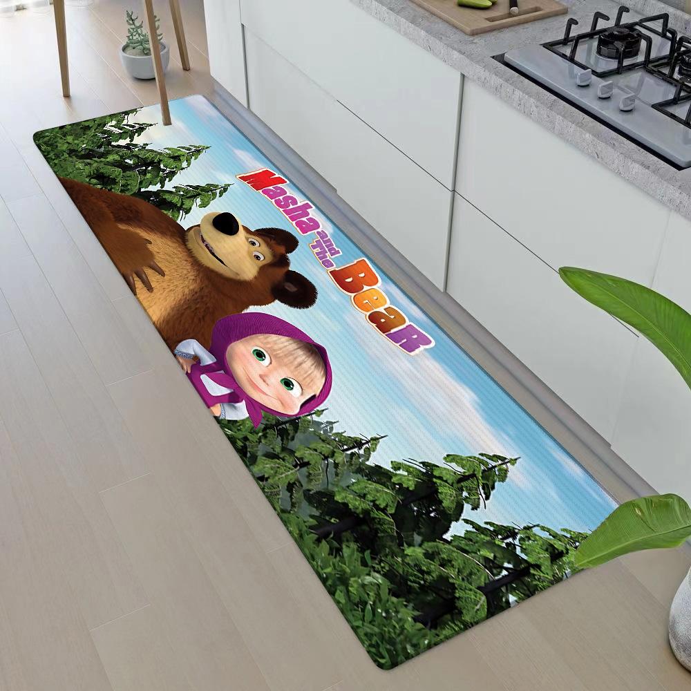 Entrance Front Door Doormat M-Masha And The B-Bears Non-slip Kitchen Rug Living Room Rugs Balcony Bathroom Foot Mat Floor Mats