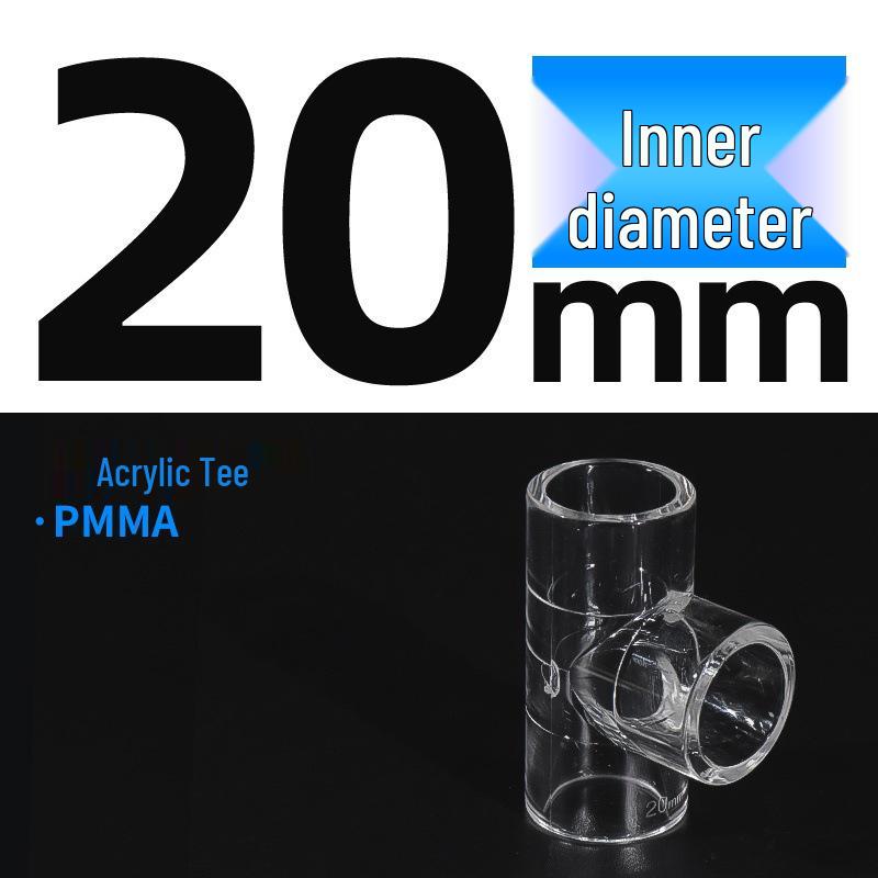 Acrylic Transparent Three-Way Connector for Aquarium Filter System