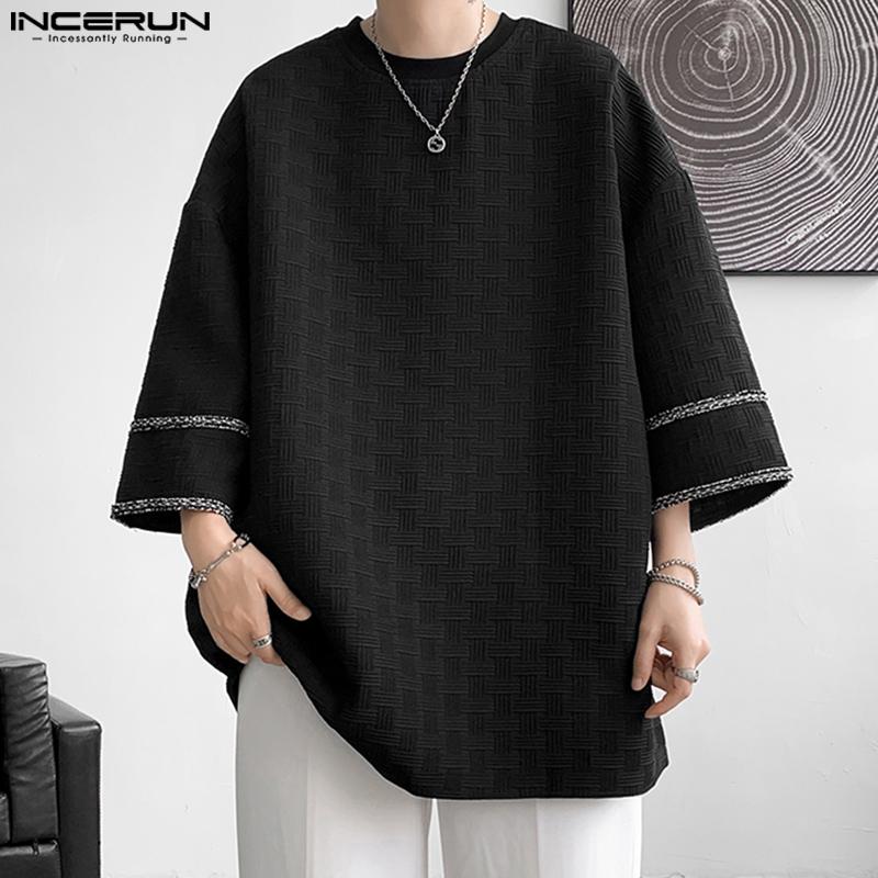 

INCERUN Летние мужские свободные топы с короткими рукавами и цветными принтами