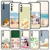 Cute Cartoon Dog Seaside Case For Realme 16 15T 14 13 12 11 10 4G 9 8 5G Pro Plus C21 C25 C35 GT5 GT3 GT2 Neo 2 3 3T 5 Cover