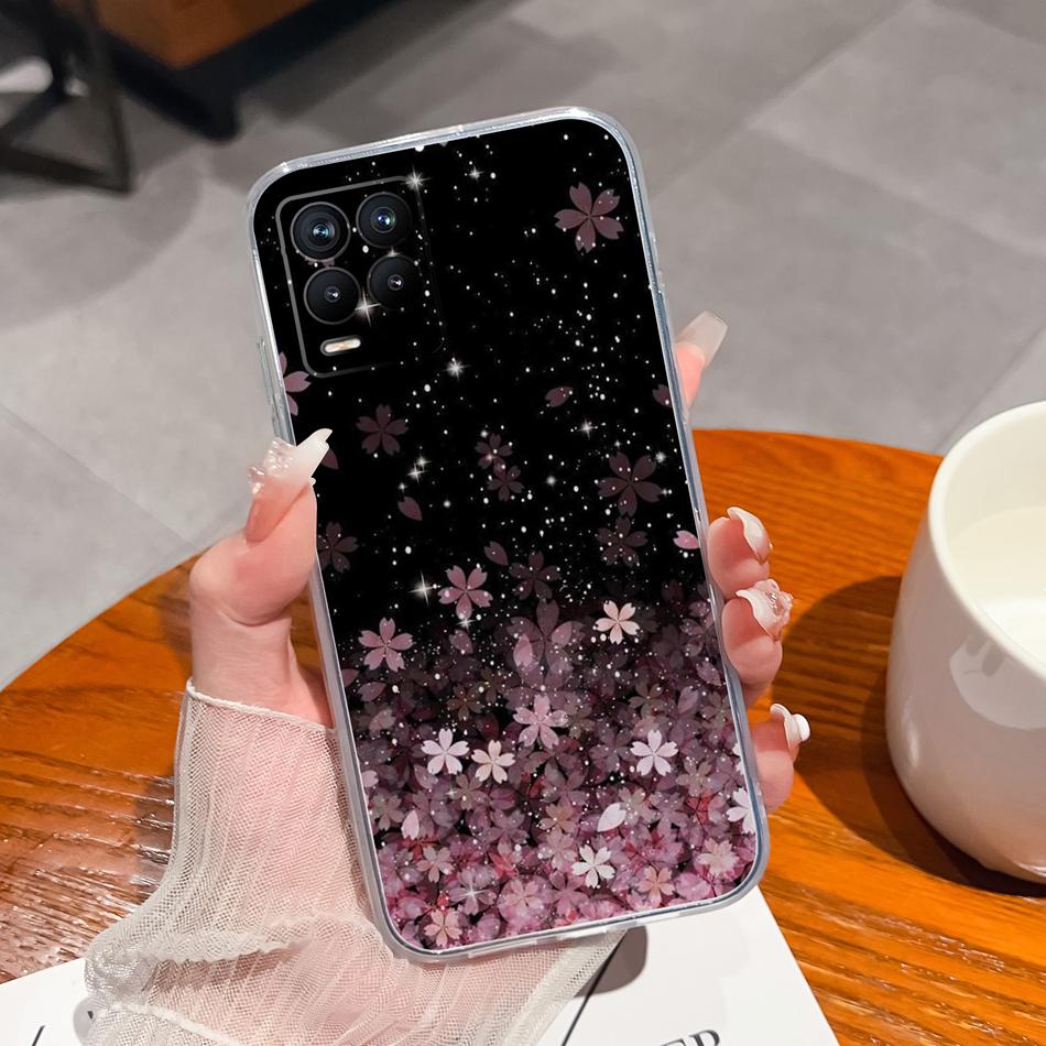 For Realme 8 Pro Case Lovely Cat Soft Transparent Phone Back Cover For Realme8 4G 5G Shockproof Comfortable TPU Silicone Bumper