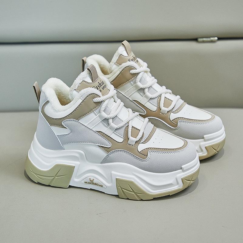 ins Korean version of the new velvet high-top dad shoes women's winter warm student sports and leisure shoes C-6602