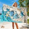 Beach Theme Beach Towel Starfish Shell Printing Microfiber Quick Drying Absorbent Large Bath Towel