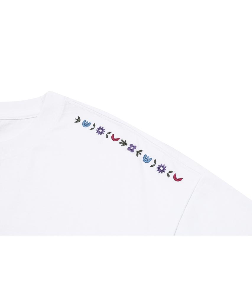 CPGN STUDIO Flower Stitch Embroidered Short Sleeve White