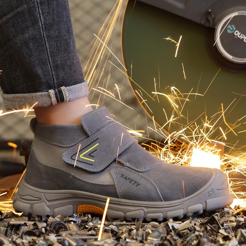 New Anti Scald Welding Safety Shoes Men Puncture-Proof Work Boots Indestructible Shoes Non-slip Protection Shoes Steel Toe Boots