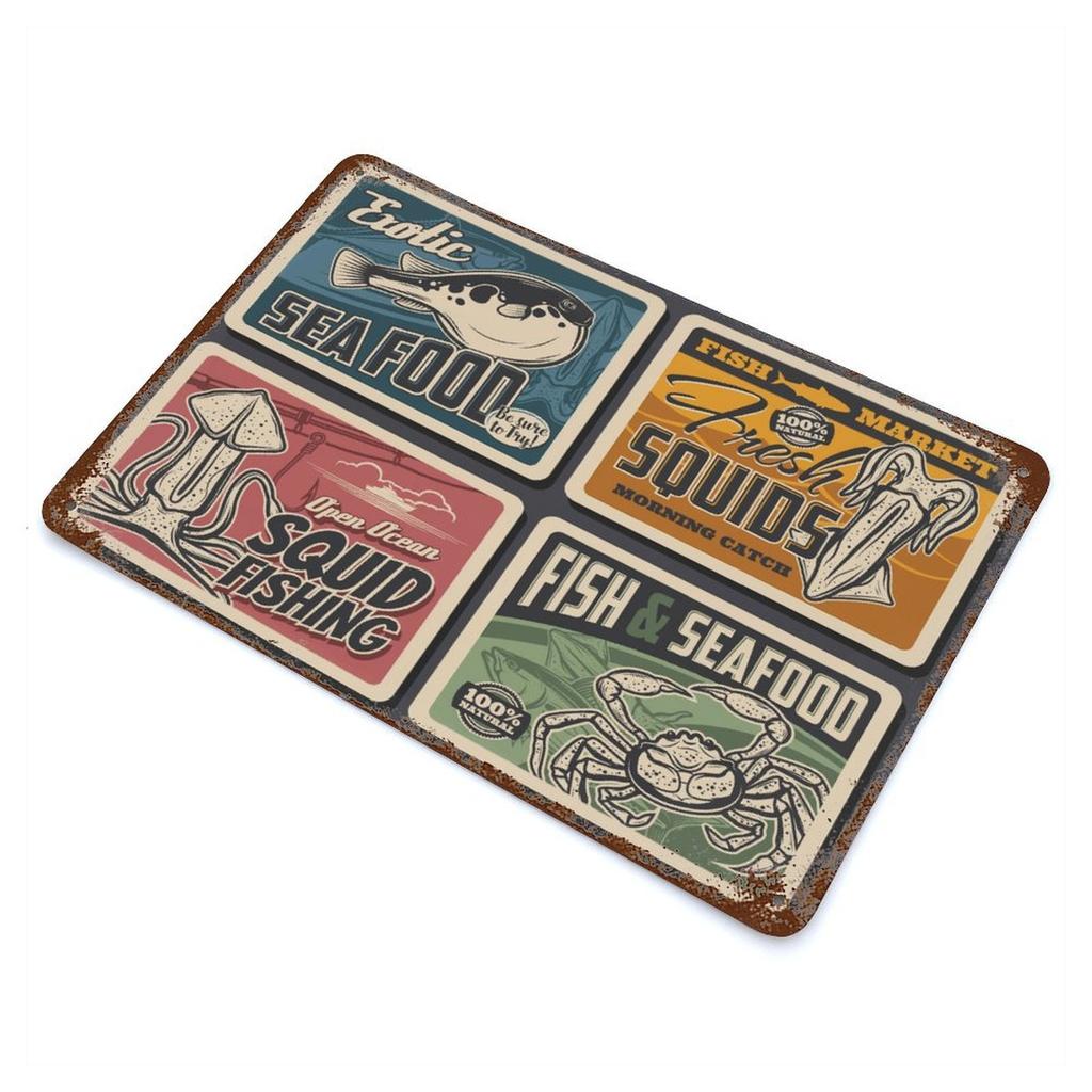 1-Pack Rustic Industrial Metal Plaque, 20×30cm and 30×40cm, Shabby Decor Sign for Living Room, Coffee Shop or Office