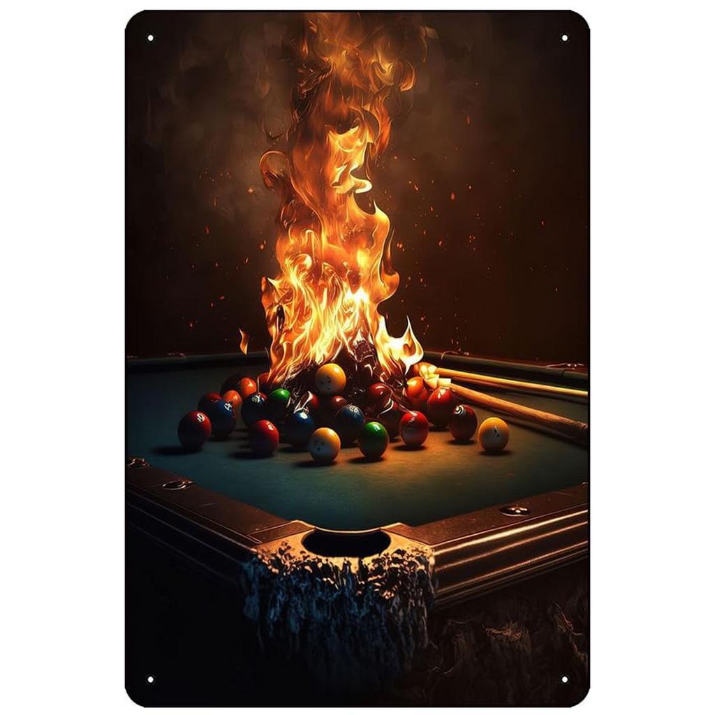Billiards Metal Tin Signs Snooker Wall Art Posters Plaque Sign Vintage Iron Painting Decoration for Home Cafe Game Room Club Bar