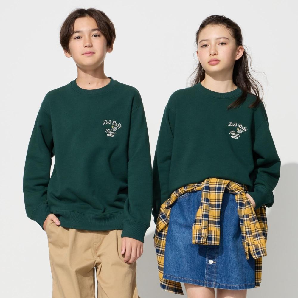 

Uniqlo Kids Ultra StretCh Sweatshirt GraphiC C 55 GREEN/KIDS 110