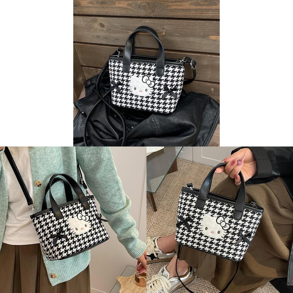 Hello Kitty Crossbody Patterned Shoulder Bag With Zipper Closure For Fashion Women