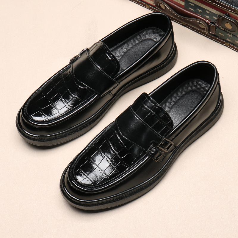5882 Loafers Men's Summer New Crocodile Pattern Trend Men's Young Men's Shoes with One Pedal