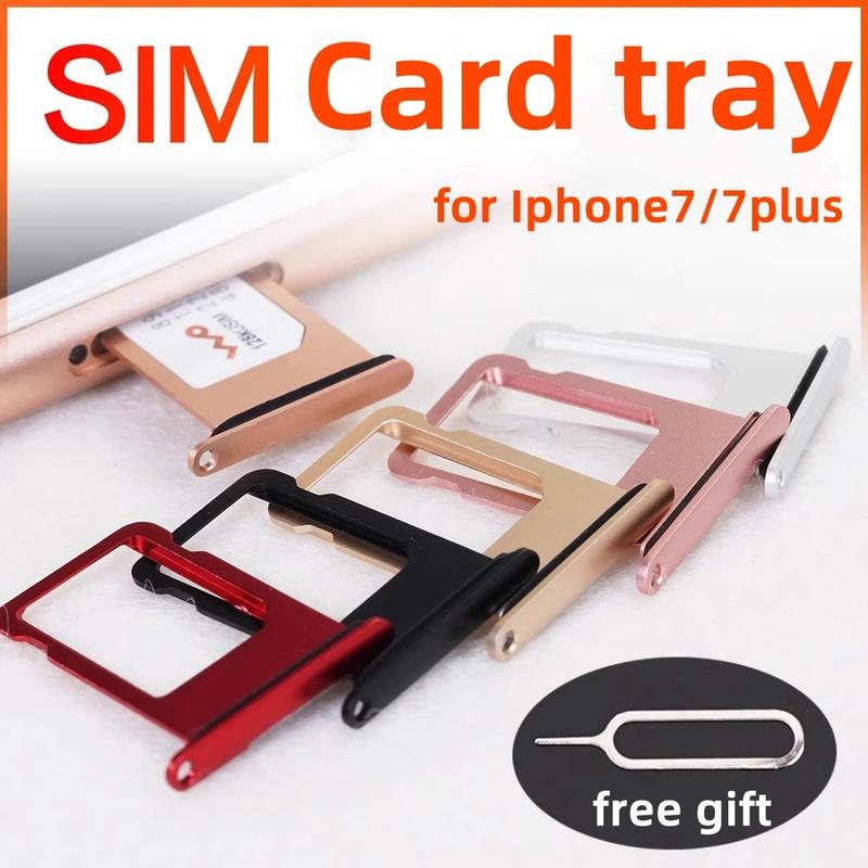 

SIM Card tray For Iphone7/7Plus Card slot drawer Holder drawer chip card tray Sim Card Reader Socket for Iphone7Plus A1660 A1661 Red for Iphone7