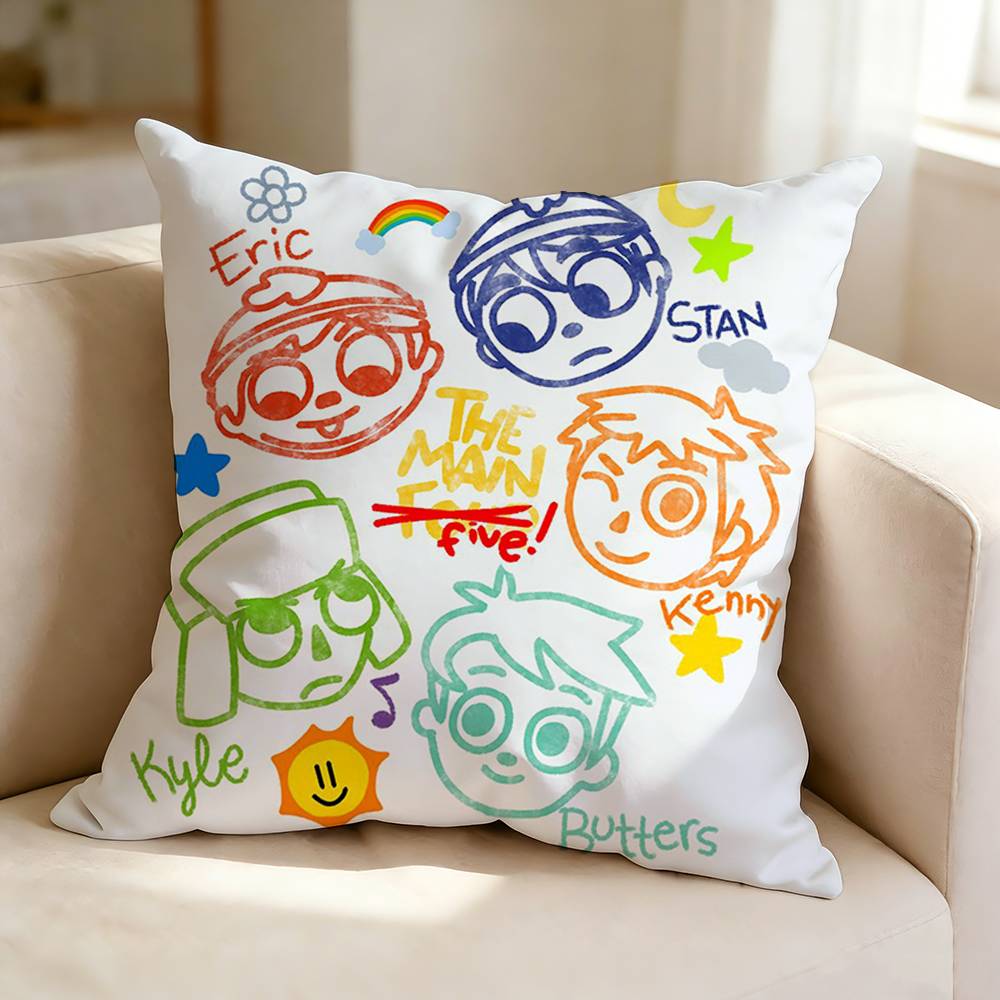 Stopmotion animation SSouth PPark Pillow Case Square DoubleSided Sofa Cushion Cover Bedroom Bedside Pillow