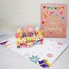 3D Pop-up Birthday Cake Greeting Card with Customizable Message and Logo for Employees and Customers