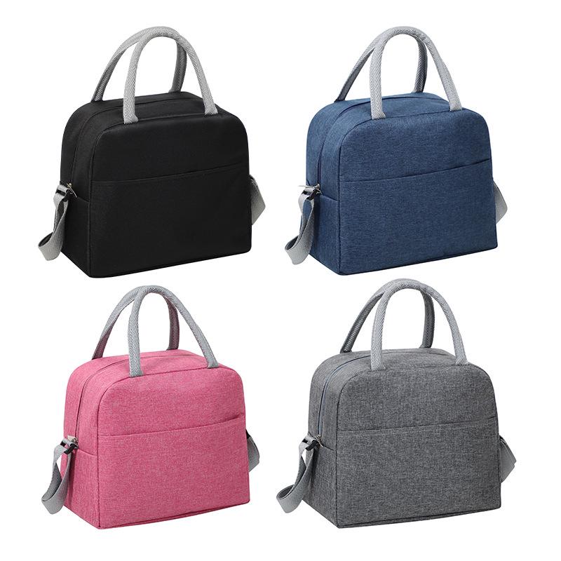 New Oxford Cloth Insulated Lunch Bag with Aluminum Foil, Crossbody Bento Bag for On-the-Go Meals