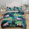 3D Flamingo Printed Bedding Set King Queen Size Cartoon Pink Animals Duvet Cover With Pillowcases 2/3pcs Polyester Quilt Cover
