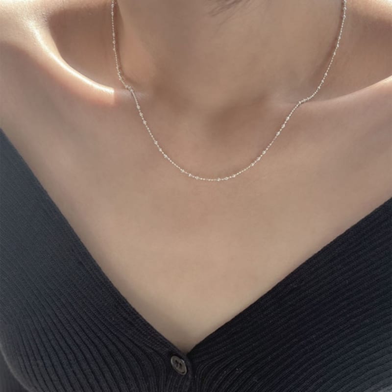 Youngglow Silver925 Ball Chain Necklace (2color)