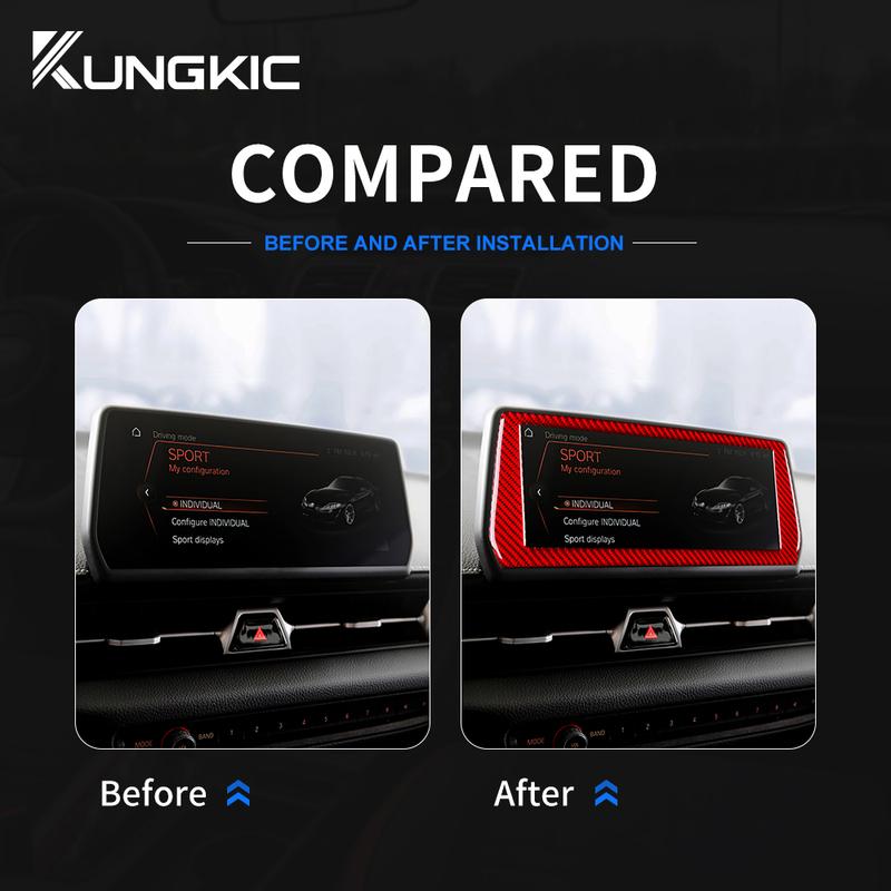 Real Soft Carbon Fiber For Toyota Supra GR A90 A91 MK5 - RHD LHD Navigation Screen Panel Cover Sticker Auto Accessories